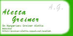 aletta greiner business card